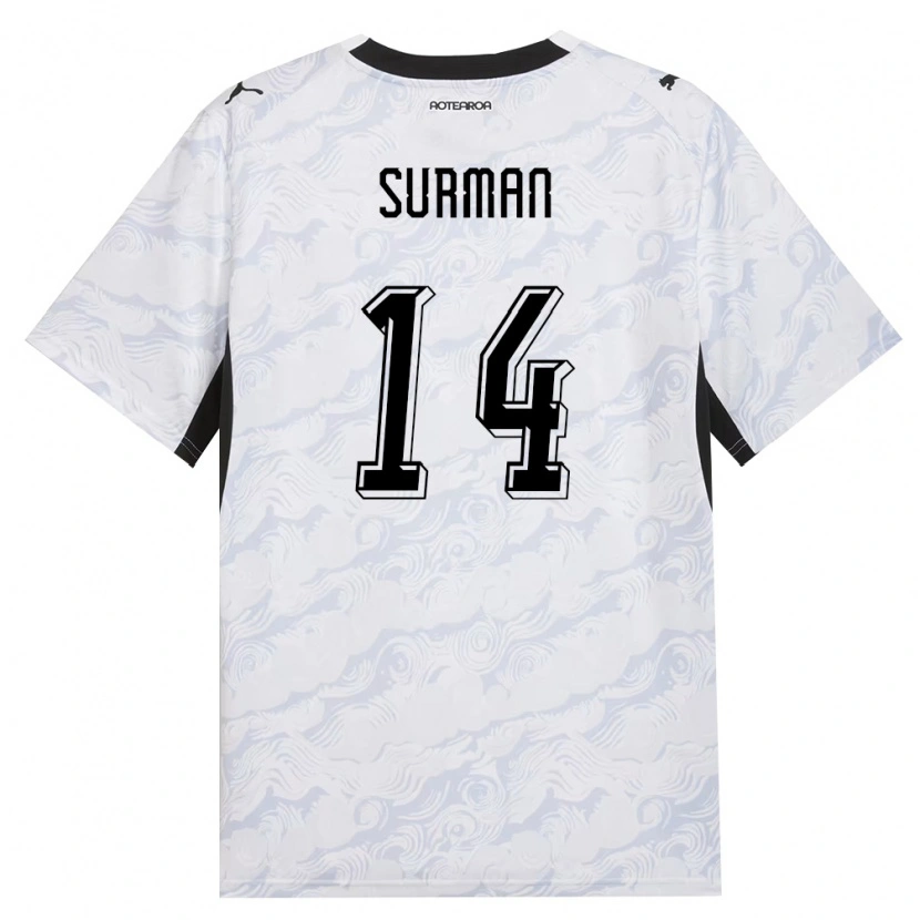 Danxen Niño Camiseta Nueva Zelanda Finn Surman #14 Negro Blanco 2ª Equipación 26-28 La Camisa México