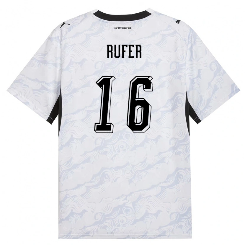 Danxen Niño Camiseta Nueva Zelanda Alex Rufer #16 Negro Blanco 2ª Equipación 26-28 La Camisa México