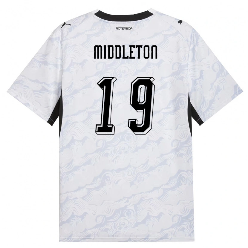 Danxen Niño Camiseta Nueva Zelanda Oliver Middleton #19 Negro Blanco 2ª Equipación 26-28 La Camisa México