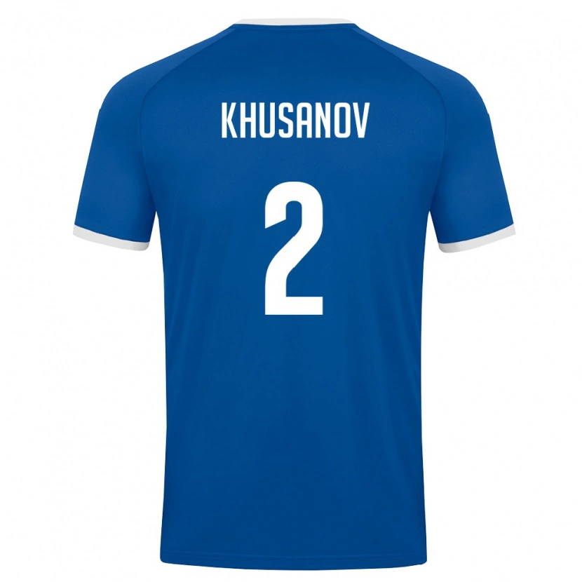 Danxen Hombre Camiseta Uzbekistán Abdukodir Khusanov #2 Azul Real Blanco 1ª Equipación 26-28 La Camisa México
