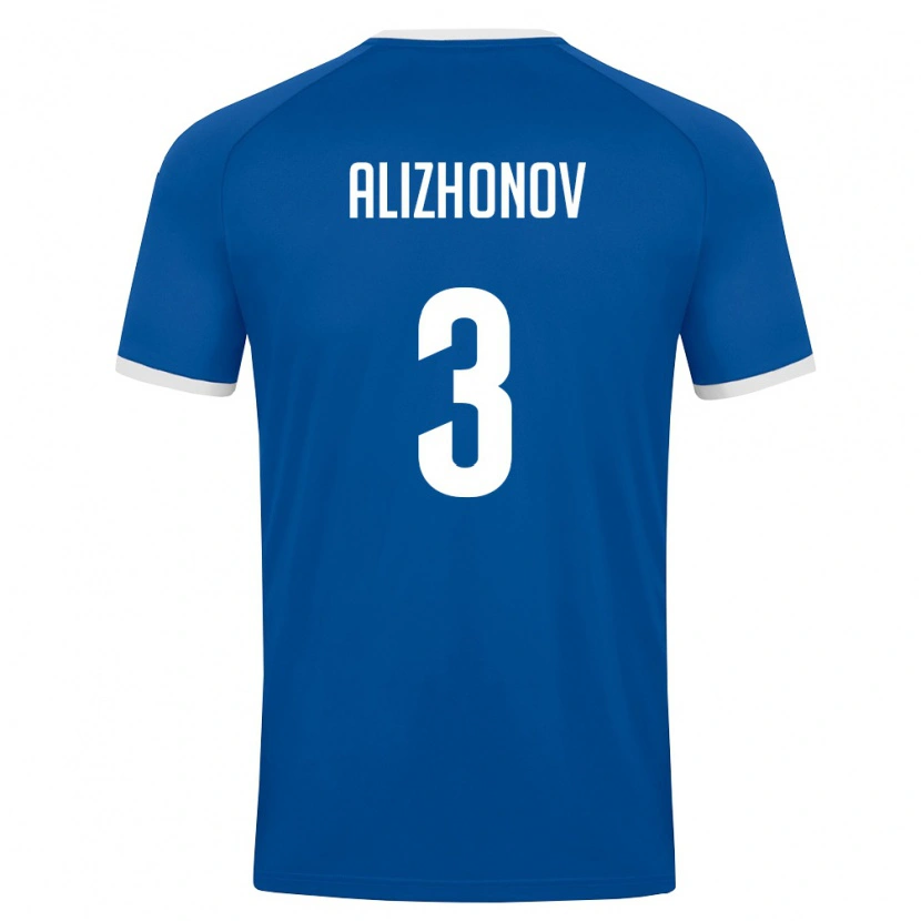 Danxen Hombre Camiseta Uzbekistán Khozhiakbar Alizhonov #3 Azul Real Blanco 1ª Equipación 26-28 La Camisa México