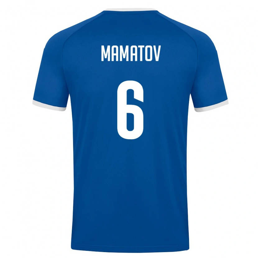 Danxen Hombre Camiseta Uzbekistán Mukhammadjon Mamatov #6 Azul Real Blanco 1ª Equipación 26-28 La Camisa México