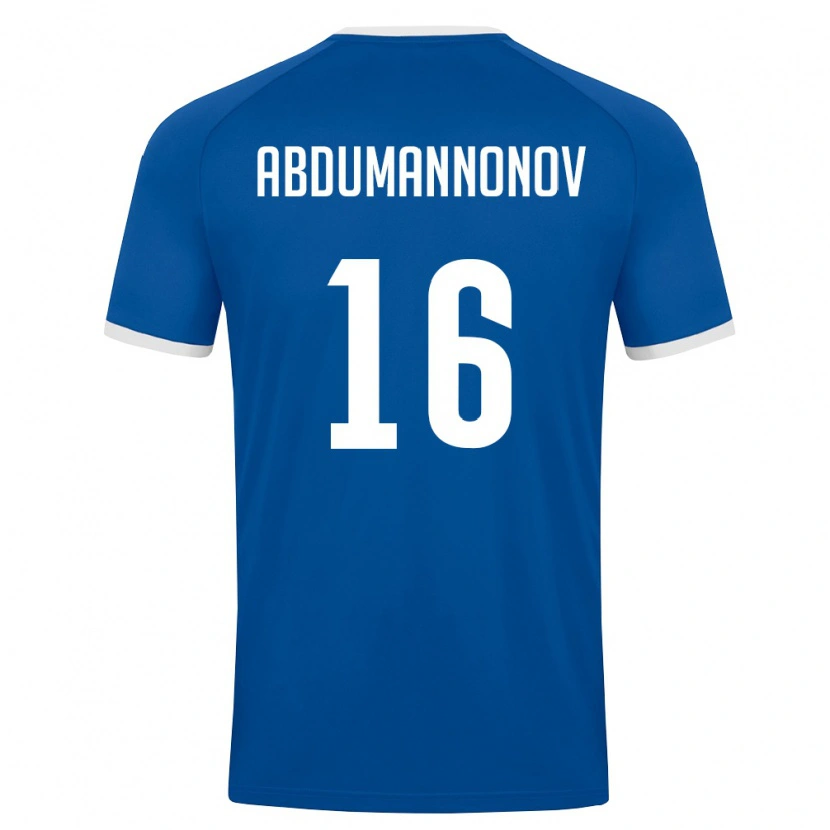 Danxen Hombre Camiseta Uzbekistán Shokhjakhon Abdumannonov #16 Azul Real Blanco 1ª Equipación 26-28 La Camisa México