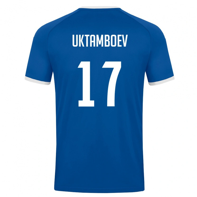 Danxen Hombre Camiseta Uzbekistán Jakhongirmirzo Uktamboev #17 Azul Real Blanco 1ª Equipación 26-28 La Camisa México