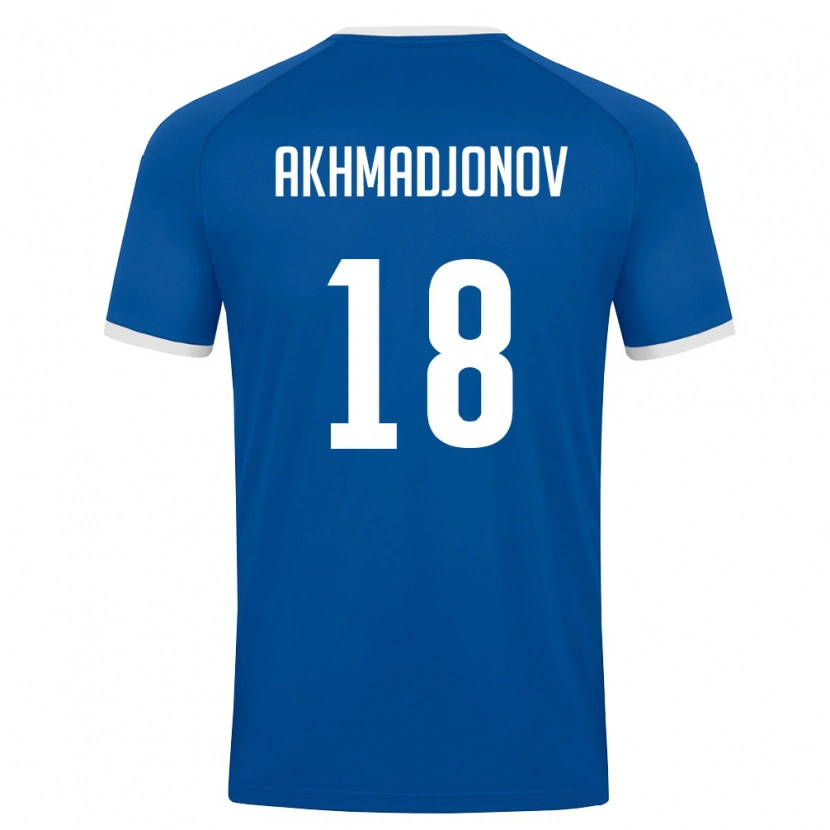 Danxen Hombre Camiseta Uzbekistán Narimonjon Akhmadjonov #18 Azul Real Blanco 1ª Equipación 26-28 La Camisa México