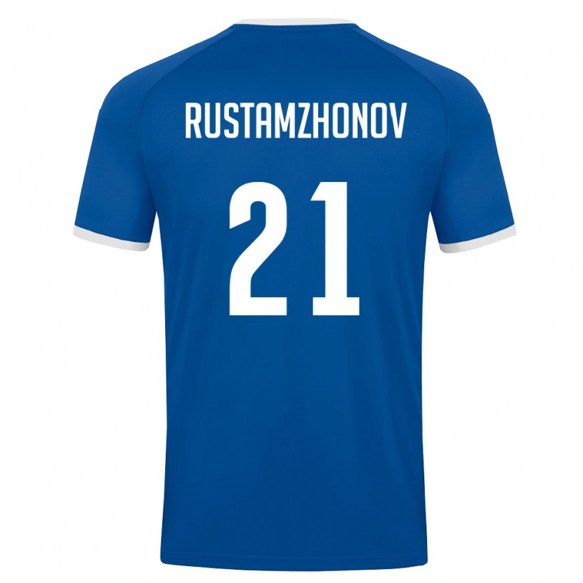 Danxen Hombre Camiseta Uzbekistán Nematullo Rustamzhonov #21 Azul Real Blanco 1ª Equipación 26-28 La Camisa México