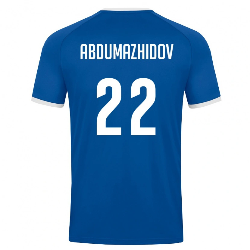 Danxen Hombre Camiseta Uzbekistán Mukhammadrasul Abdumazhidov #22 Azul Real Blanco 1ª Equipación 26-28 La Camisa México