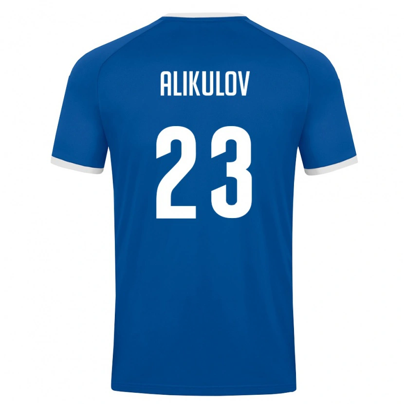 Danxen Hombre Camiseta Uzbekistán Khusniddin Alikulov #23 Azul Real Blanco 1ª Equipación 26-28 La Camisa México