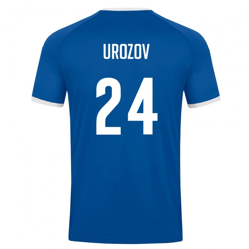 Danxen Hombre Camiseta Uzbekistán Jakhongir Urozov #24 Azul Real Blanco 1ª Equipación 26-28 La Camisa México