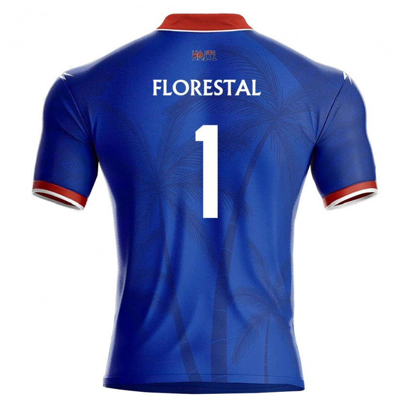 Danxen Hombre Camiseta Haití Marc Florestal #1 Azul Rojo Blanco 1ª Equipación 26-28 La Camisa México