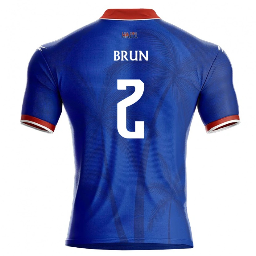 Danxen Hombre Camiseta Haití Shaun Brun #2 Azul Rojo Blanco 1ª Equipación 26-28 La Camisa México