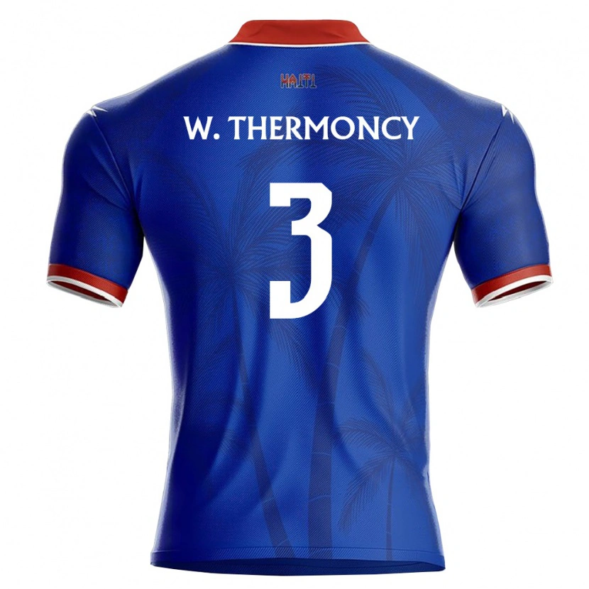 Danxen Hombre Camiseta Haití Wasson Thermoncy #3 Azul Rojo Blanco 1ª Equipación 26-28 La Camisa México