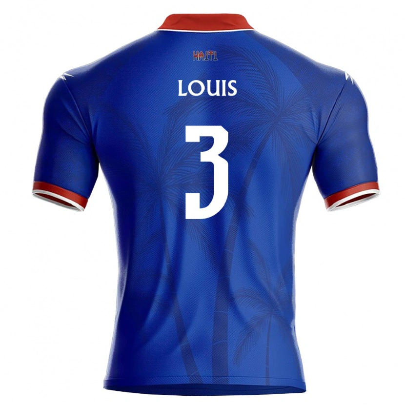 Danxen Hombre Camiseta Haití Stanley Louis #3 Azul Rojo Blanco 1ª Equipación 26-28 La Camisa México