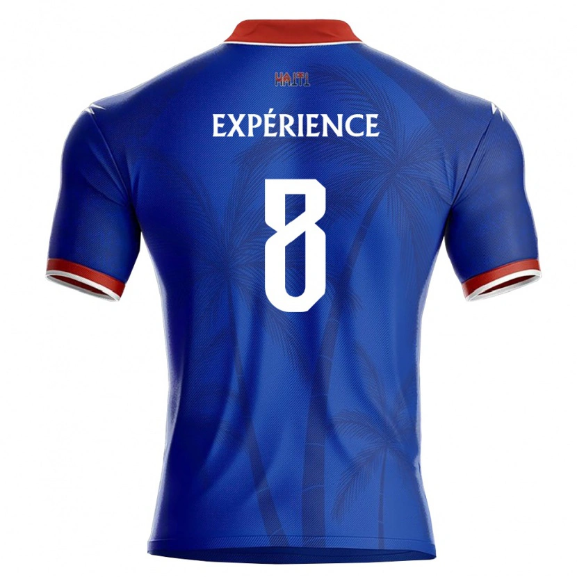 Danxen Hombre Camiseta Haití Martin Expérience #8 Azul Rojo Blanco 1ª Equipación 26-28 La Camisa México