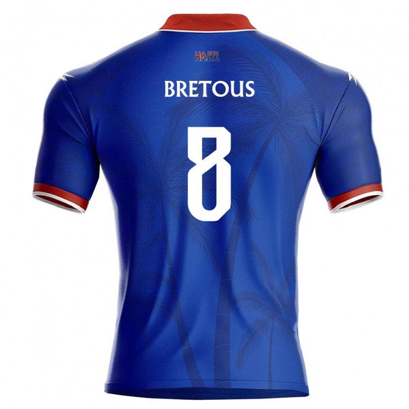 Danxen Hombre Camiseta Haití Julian Bretous #8 Azul Rojo Blanco 1ª Equipación 26-28 La Camisa México
