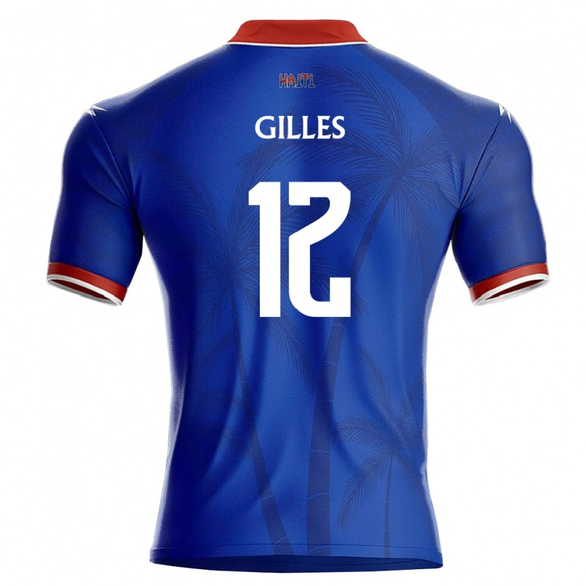 Danxen Hombre Camiseta Haití Stephane Gilles #12 Azul Rojo Blanco 1ª Equipación 26-28 La Camisa México