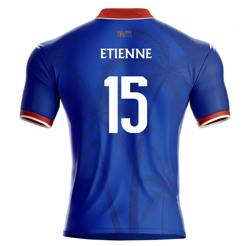 Danxen Hombre Camiseta Haití Darrell Etienne #15 Azul Rojo Blanco 1ª Equipación 26-28 La Camisa México