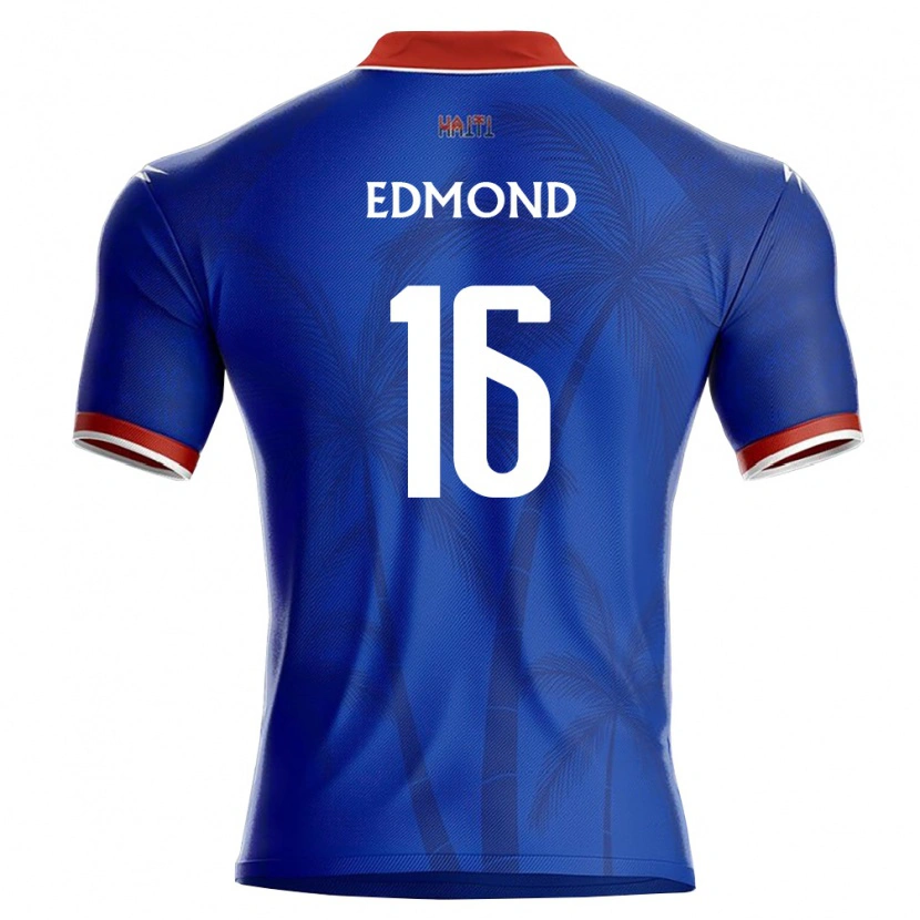 Danxen Hombre Camiseta Haití Deryl Edmond #16 Azul Rojo Blanco 1ª Equipación 26-28 La Camisa México