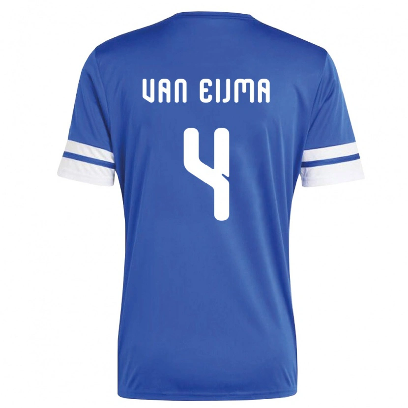 Danxen Hombre Camiseta Curazao Roshon Van Eijma #4 Marino Blanco 1ª Equipación 26-28 La Camisa México