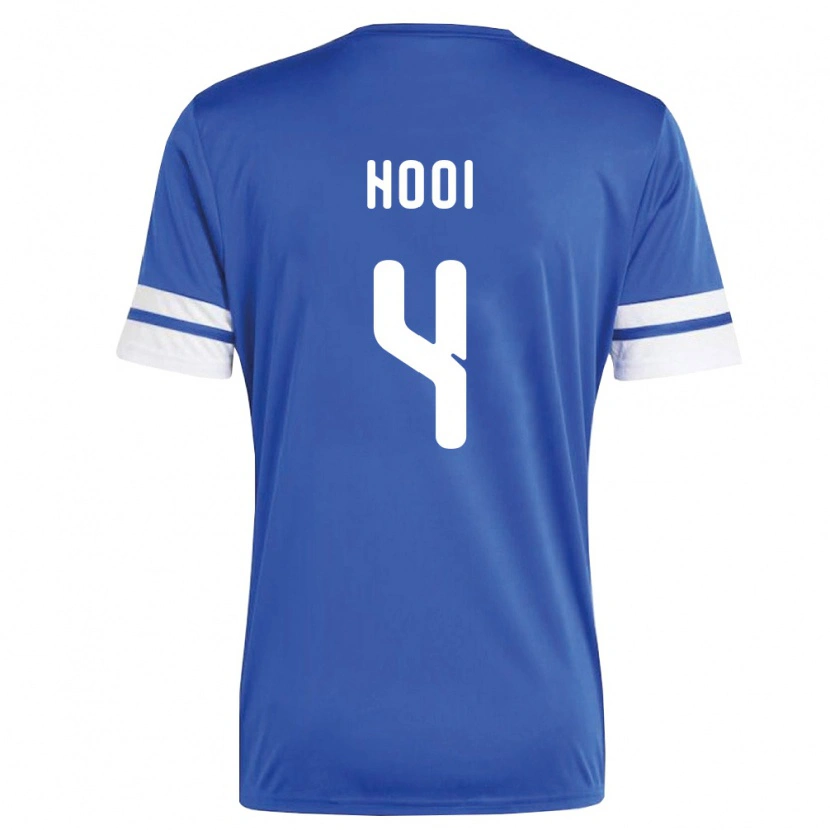 Danxen Hombre Camiseta Curazao Shuvienchêlo Hooi #4 Marino Blanco 1ª Equipación 26-28 La Camisa México