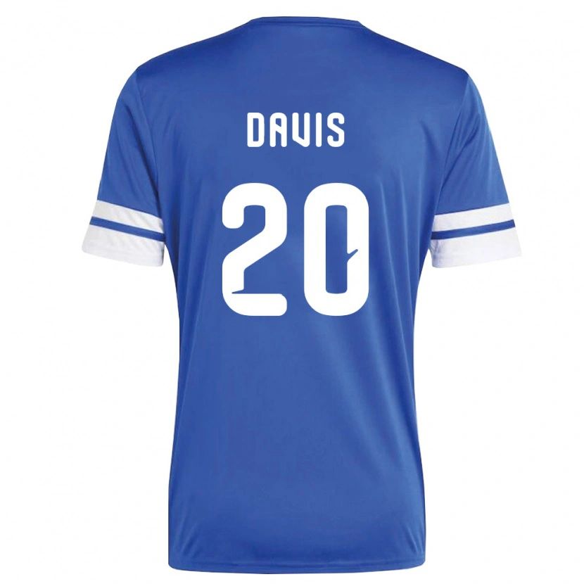 Danxen Hombre Camiseta Curazao Kevin Davis #20 Marino Blanco 1ª Equipación 26-28 La Camisa México