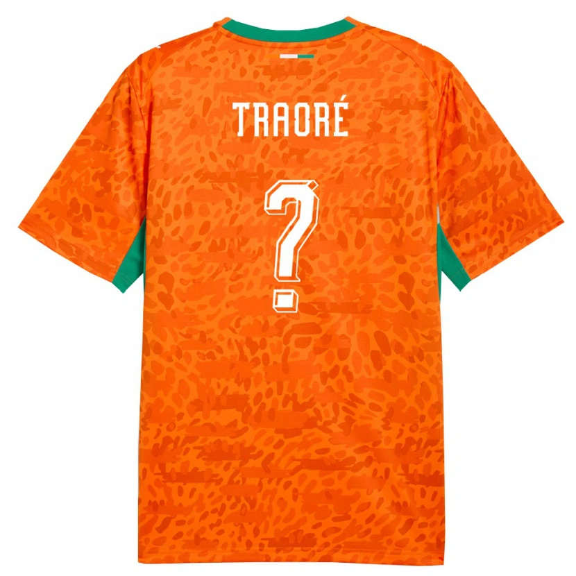 Danxen Hombre Camiseta Costa De Marfil Bénie Traoré #0 Naranja Verde Blanco 1ª Equipación 26-28 La Camisa México