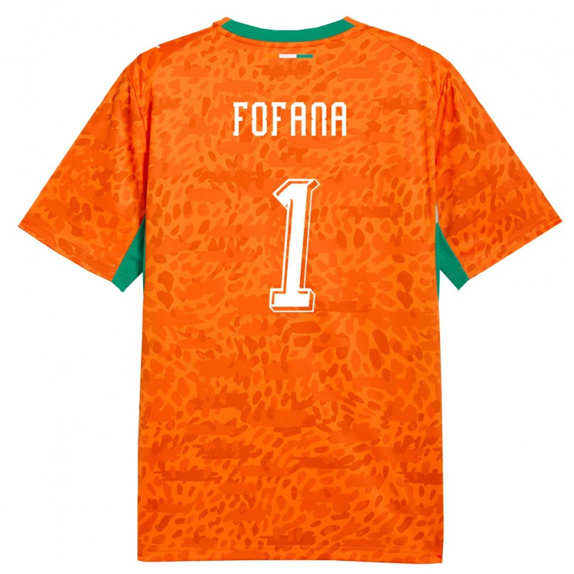 Danxen Hombre Camiseta Costa De Marfil Yahia Fofana #1 Naranja Verde Blanco 1ª Equipación 26-28 La Camisa México
