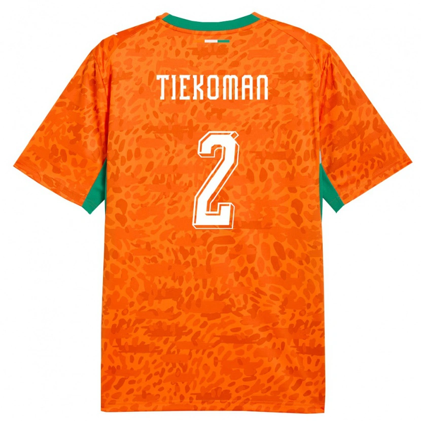 Danxen Hombre Camiseta Costa De Marfil Gueu Tiekoman #2 Naranja Verde Blanco 1ª Equipación 26-28 La Camisa México