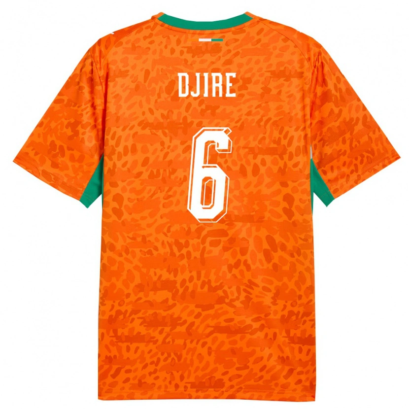 Danxen Hombre Camiseta Costa De Marfil Abdoulaye Djire #6 Naranja Verde Blanco 1ª Equipación 26-28 La Camisa México
