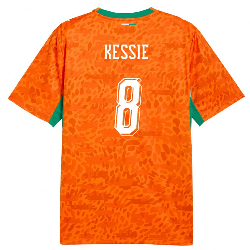 Danxen Hombre Camiseta Costa De Marfil Franck Kessié #8 Naranja Verde Blanco 1ª Equipación 26-28 La Camisa México