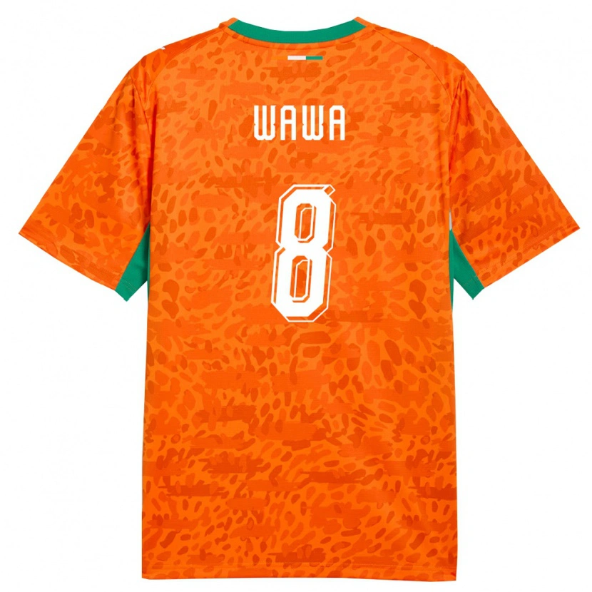 Danxen Hombre Camiseta Costa De Marfil Christ Wawa #8 Naranja Verde Blanco 1ª Equipación 26-28 La Camisa México
