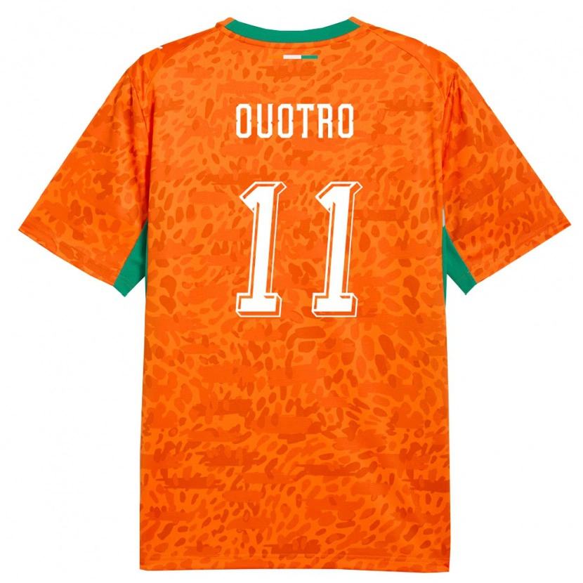 Danxen Hombre Camiseta Costa De Marfil Patrick Ouotro #11 Naranja Verde Blanco 1ª Equipación 26-28 La Camisa México