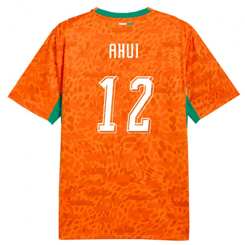 Danxen Hombre Camiseta Costa De Marfil Assabie Ahui #12 Naranja Verde Blanco 1ª Equipación 26-28 La Camisa México