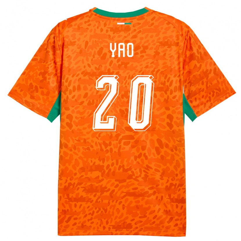 Danxen Hombre Camiseta Costa De Marfil Hubert Yao #20 Naranja Verde Blanco 1ª Equipación 26-28 La Camisa México