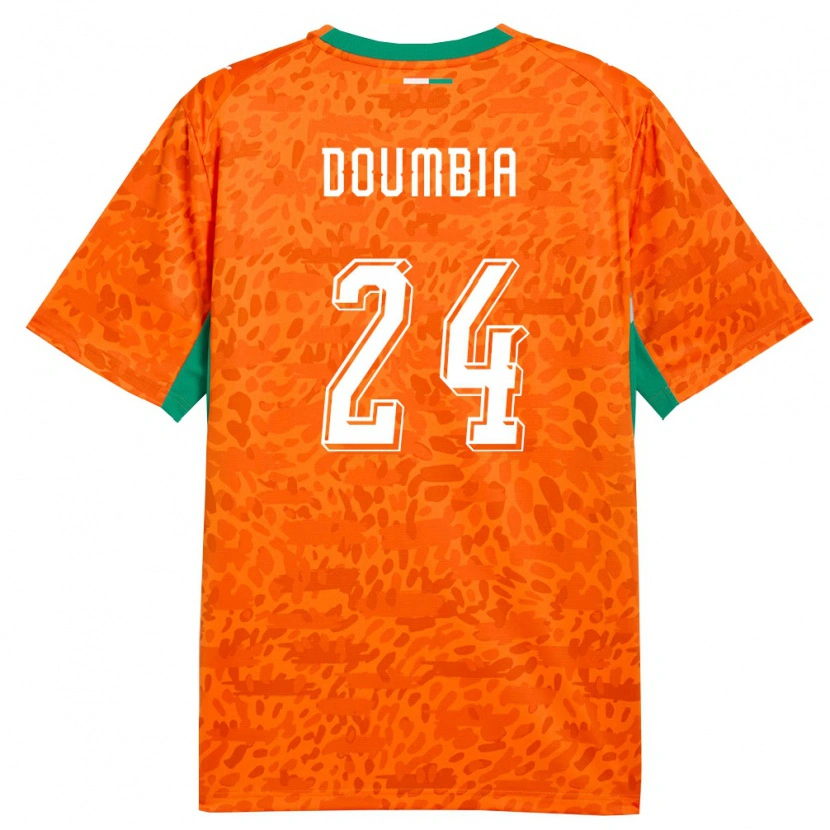 Danxen Hombre Camiseta Costa De Marfil Vayanga Doumbia #24 Naranja Verde Blanco 1ª Equipación 26-28 La Camisa México