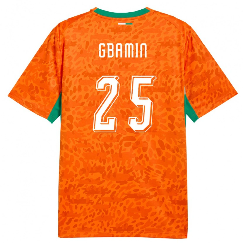 Danxen Hombre Camiseta Costa De Marfil Jean-Philippe Gbamin #25 Naranja Verde Blanco 1ª Equipación 26-28 La Camisa México