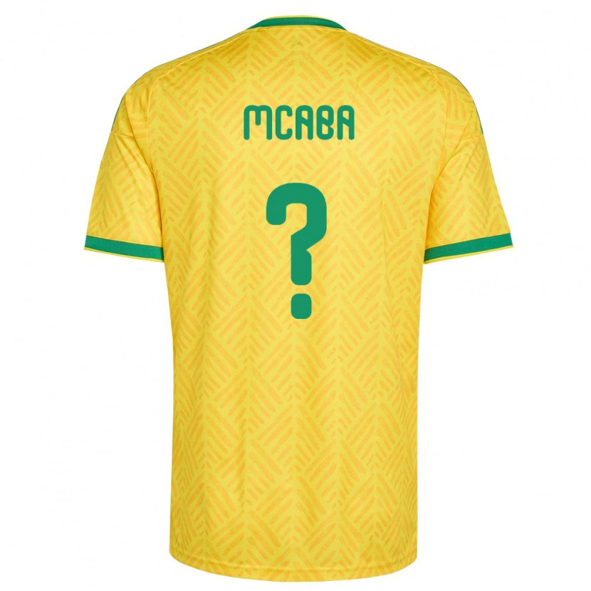 Danxen Hombre Camiseta Sudáfrica Athenkosi Mcaba #0 Amarillo Verde 1ª Equipación 26-28 La Camisa México