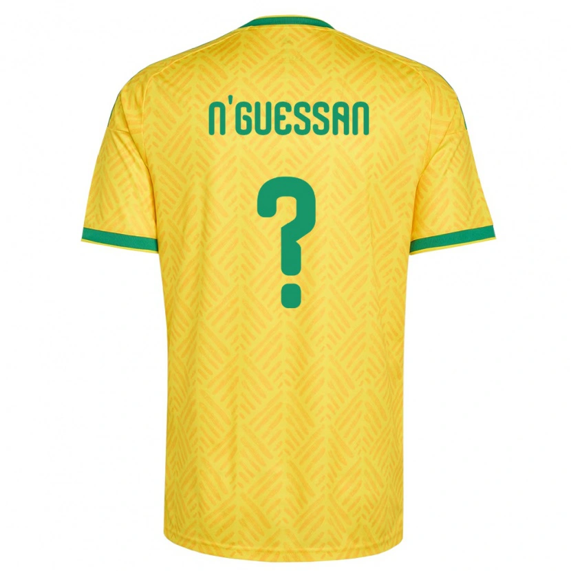 Danxen Hombre Camiseta Sudáfrica Siyabonga N'guessan #0 Amarillo Verde 1ª Equipación 26-28 La Camisa México
