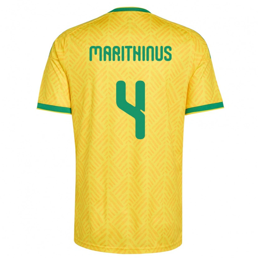 Danxen Hombre Camiseta Sudáfrica Liam Marithinus #4 Amarillo Verde 1ª Equipación 26-28 La Camisa México