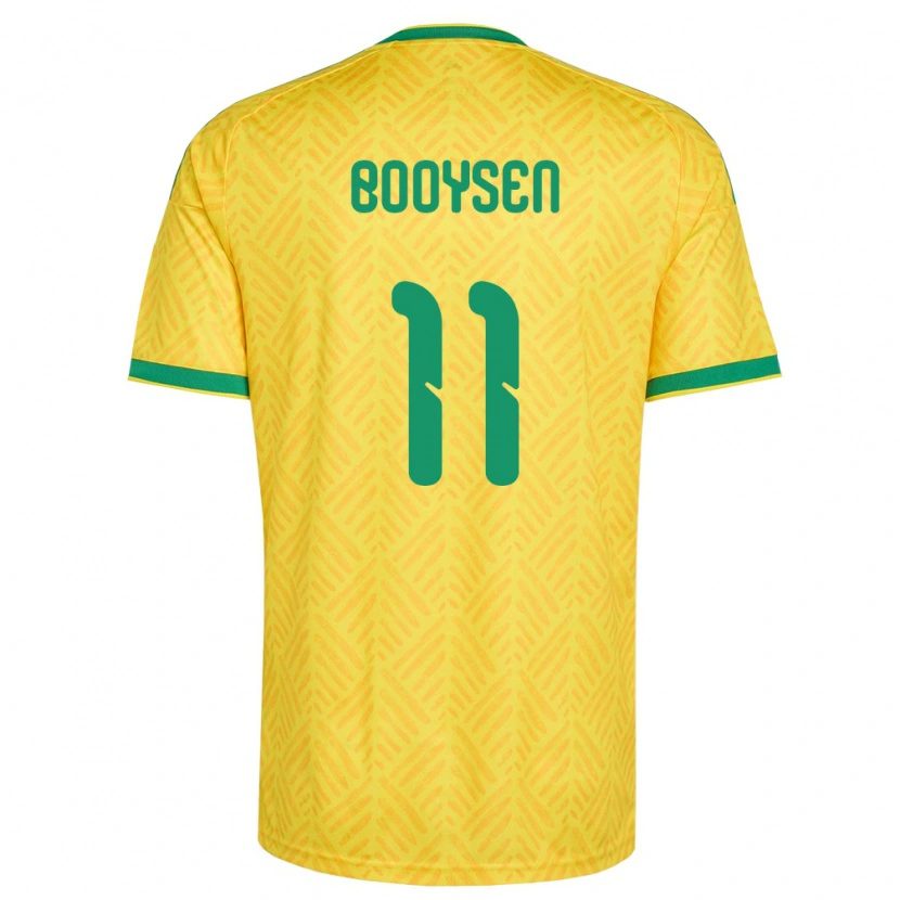Danxen Hombre Camiseta Sudáfrica Alwande Booysen #11 Amarillo Verde 1ª Equipación 26-28 La Camisa México