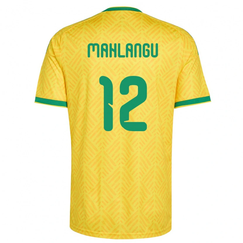 Danxen Hombre Camiseta Sudáfrica Thabang Mahlangu #12 Amarillo Verde 1ª Equipación 26-28 La Camisa México