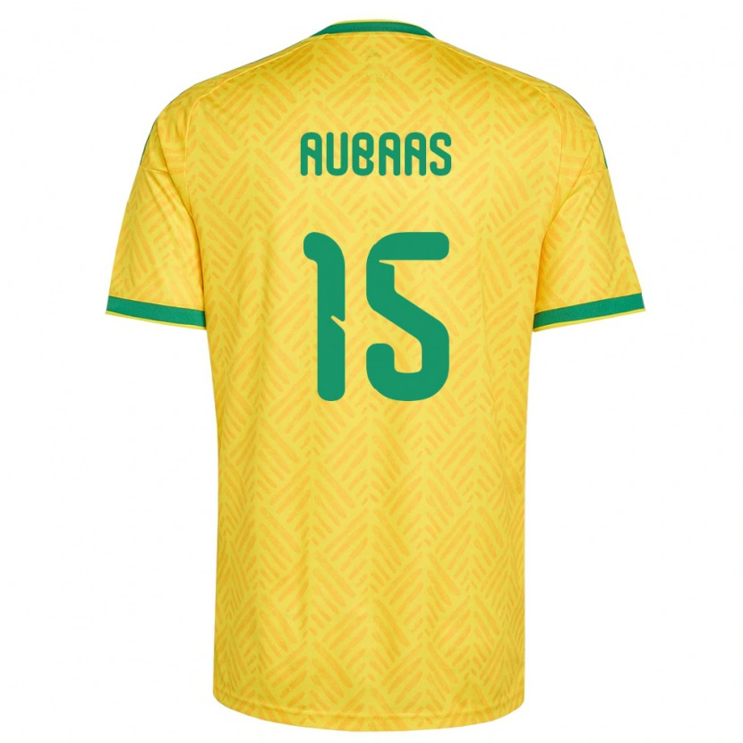 Danxen Hombre Camiseta Sudáfrica Bathusi Aubaas #15 Amarillo Verde 1ª Equipación 26-28 La Camisa México