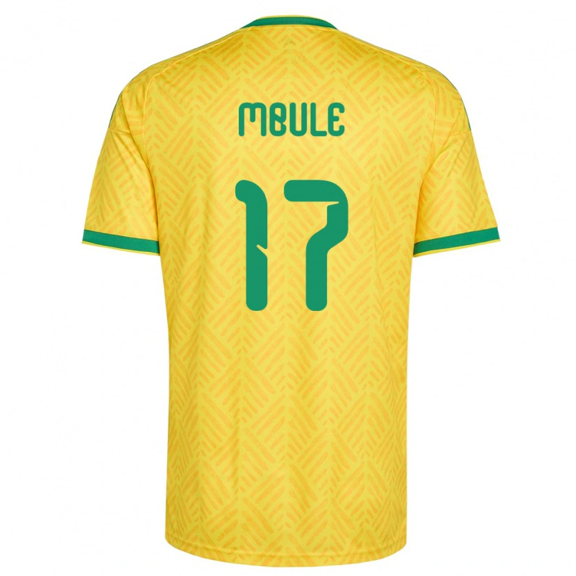 Danxen Hombre Camiseta Sudáfrica Sipho Mbule #17 Amarillo Verde 1ª Equipación 26-28 La Camisa México