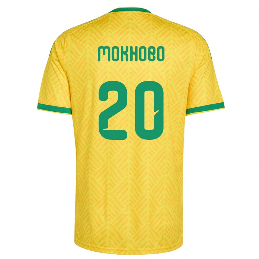 Danxen Hombre Camiseta Sudáfrica Sello Mokhobo #20 Amarillo Verde 1ª Equipación 26-28 La Camisa México