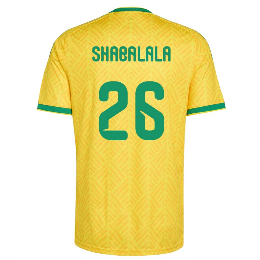 Danxen Hombre Camiseta Sudáfrica Mduduzi Shabalala #26 Amarillo Verde 1ª Equipación 26-28 La Camisa México