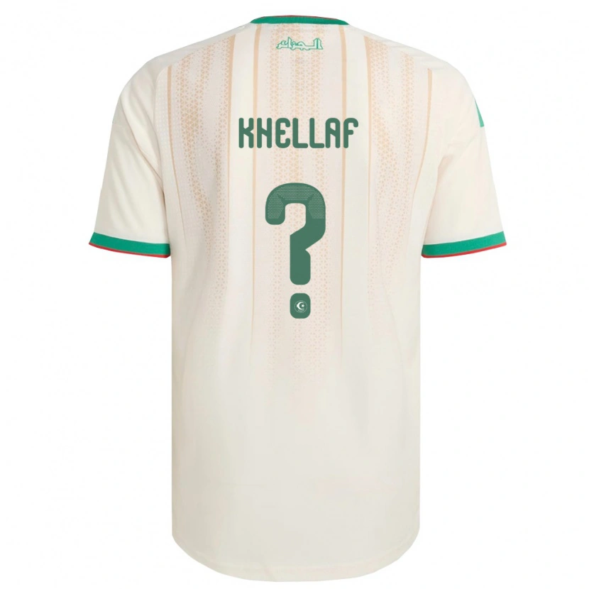 Danxen Hombre Camiseta Argelia Tarek Khellaf #0 Marfil Verde Rojo 1ª Equipación 26-28 La Camisa México