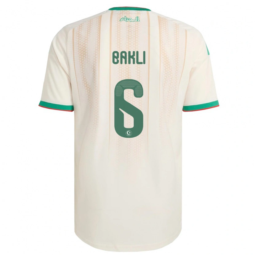 Danxen Hombre Camiseta Argelia Abdeselam Bakli #6 Marfil Verde Rojo 1ª Equipación 26-28 La Camisa México