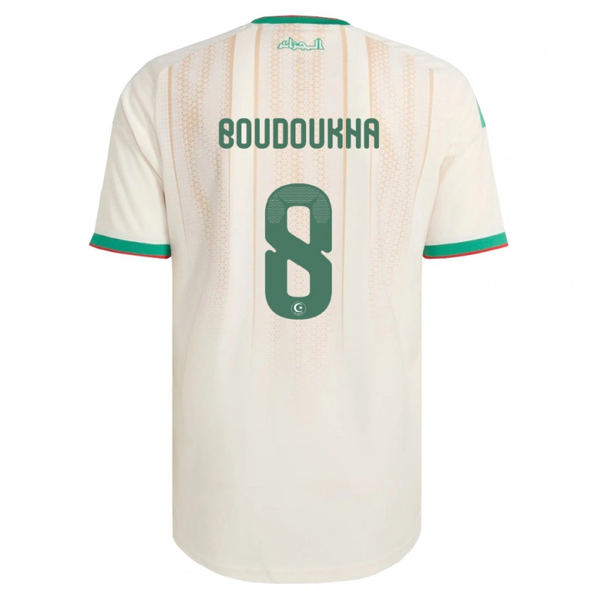 Danxen Hombre Camiseta Argelia Ayoub Boudoukha #8 Marfil Verde Rojo 1ª Equipación 26-28 La Camisa México