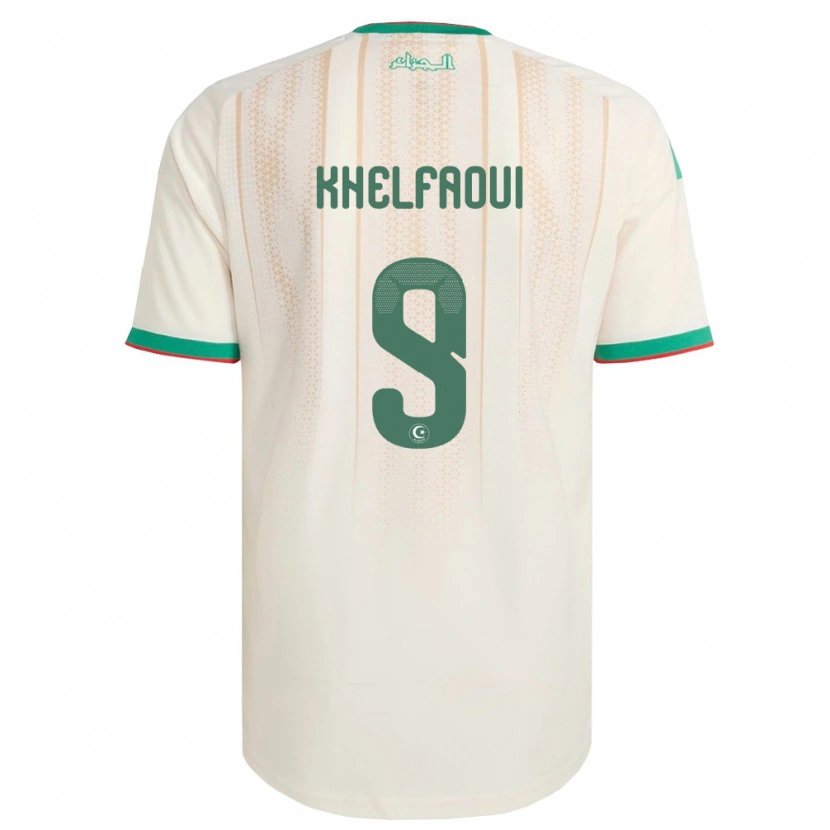 Danxen Hombre Camiseta Argelia Ouadjih Khelfaoui #9 Marfil Verde Rojo 1ª Equipación 26-28 La Camisa México