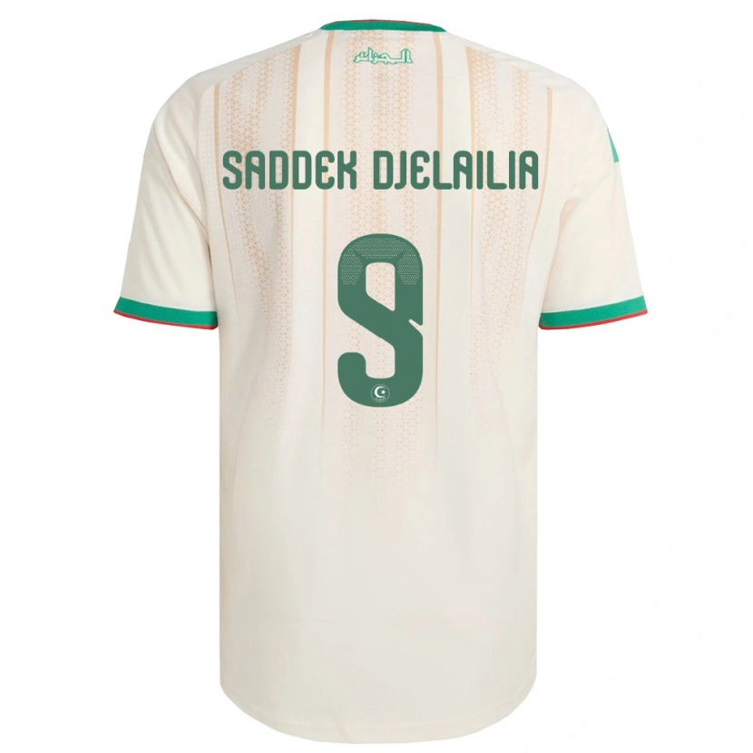 Danxen Hombre Camiseta Argelia Mohamed Saddek Djelailia #9 Marfil Verde Rojo 1ª Equipación 26-28 La Camisa México